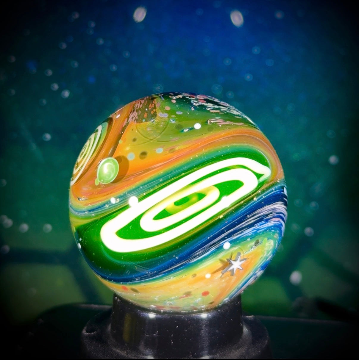 SpiralKing x N8 Collaboration Marble - Spirals & Space - 40mm