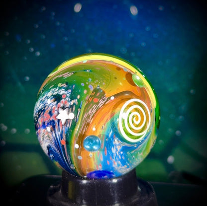 SpiralKing x N8 Collaboration Marble - Spirals & Space - 40mm