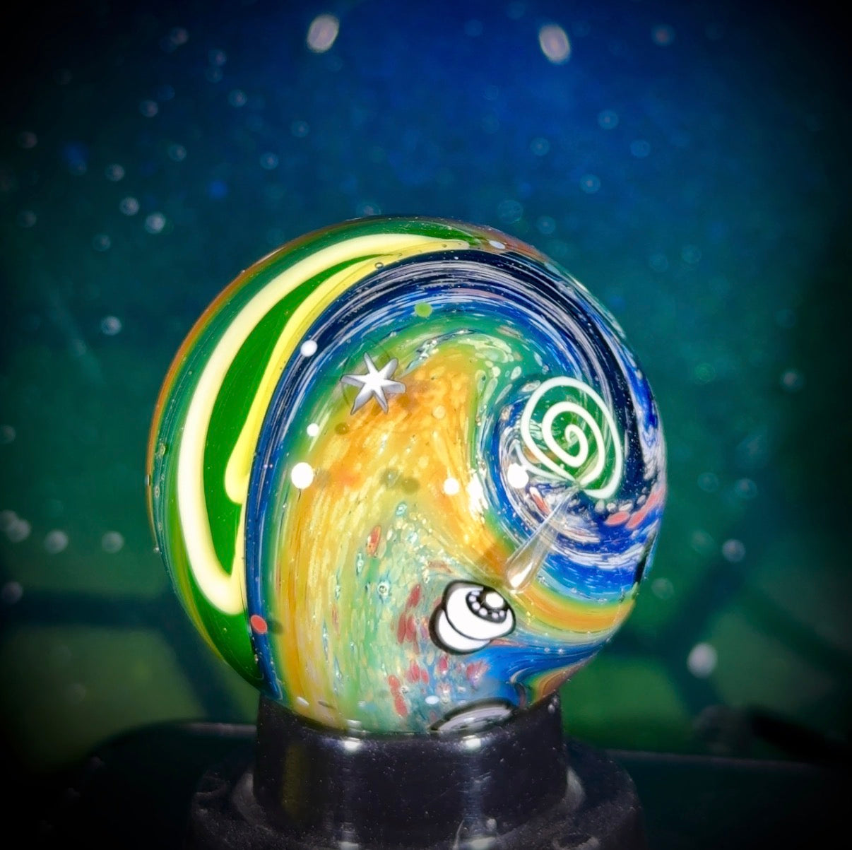 SpiralKing x N8 Collaboration Marble - Spirals & Space - 40mm