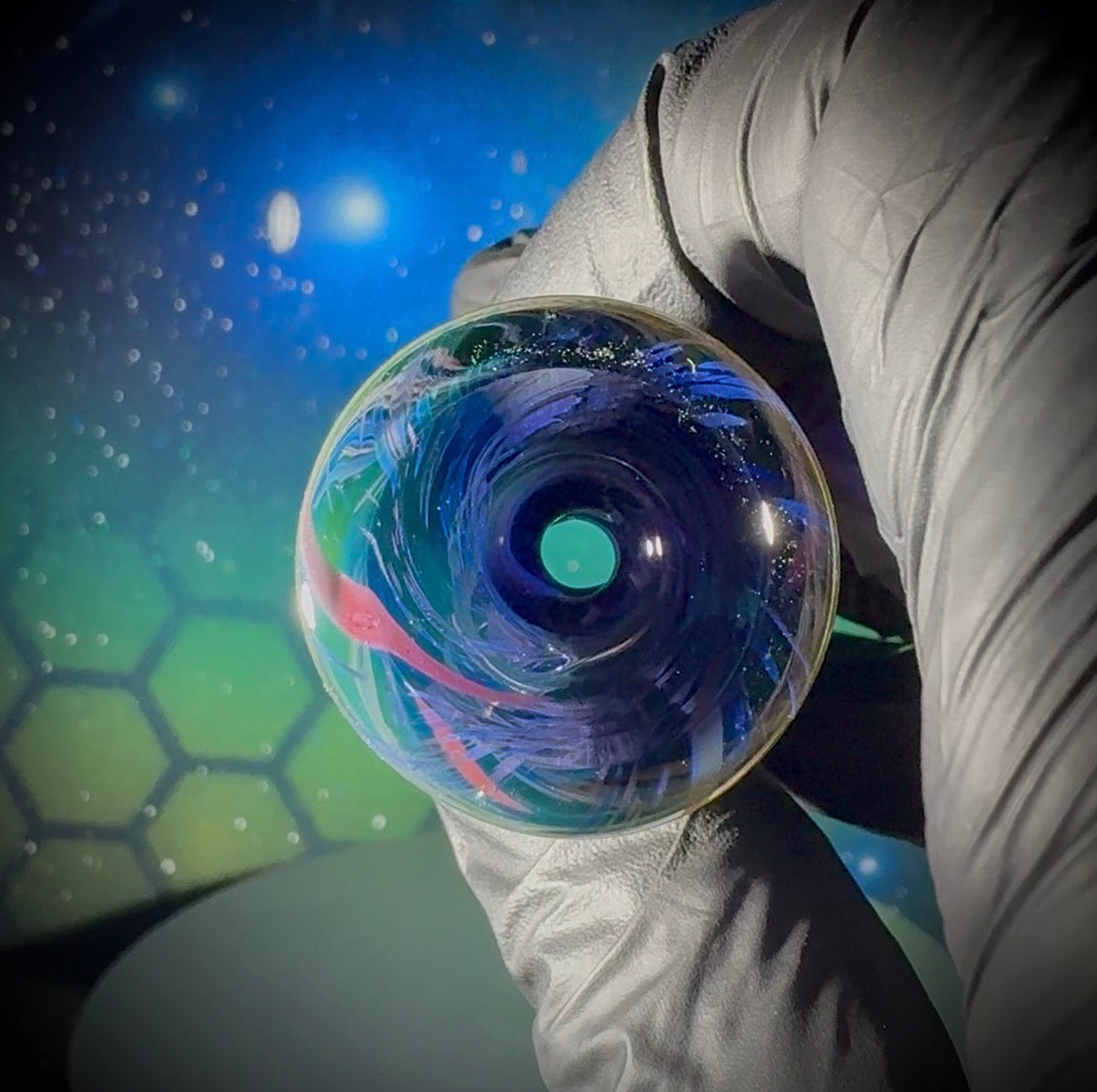 18mm Classic Space Martini Slide - UFO Murrine - Single Hole