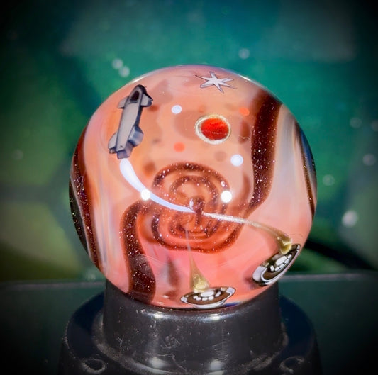 Planetary Fly-By Series Marble - Mars No7